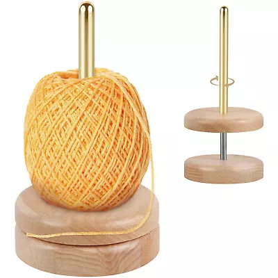 >Wooden Yarn Holder Rotatable Wool Yarn Winder Knitting Crocheting Accessories≠> • £12.48